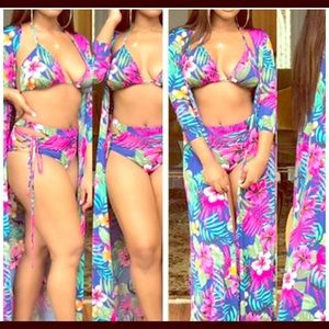 Matching cover up with bikini